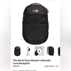 The North Face Black Backpack with Gold Accents